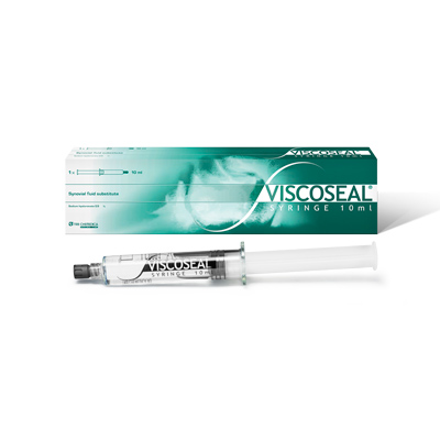 VISCOSEAL® SYRINGE is injected immediately after arthroscopy, a hyaluronic acid product